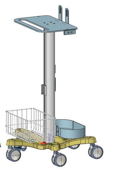 Buy cheap Mobile medical trolley monitoring with white aluminum material in hospital from wholesalers