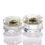 Small Clear Glass Cream Jars Hand Eye Cream Clear Square Shape Glass Cosmetics