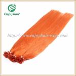 Nail U-Tip Hair 10"-28" 100s/lot Orange# Straight Human Hair Brazilian hair