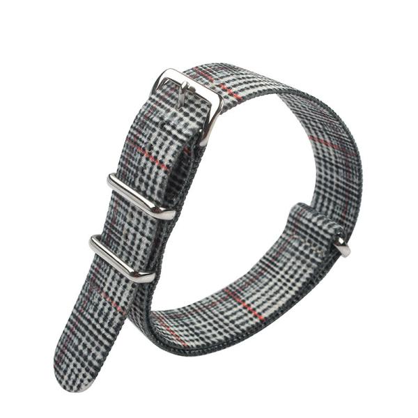 Buy cheap Grid Pattern Nylon Strap Watch Bands , 22mm Velcro Watch Band from wholesalers