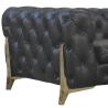 Buy cheap 2S/3S Seater Chesterfield Retro Black Leather Sofa With Handcraft Pull Button from wholesalers
