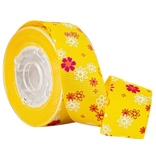 Buy cheap Yellow Cake Boxes Wrapping Flower Printed Grosgrain Ribbon from wholesalers