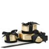 Buy cheap Round Champagne Gold Fancy Jewelry Box With Ribbon PU Leather Chipboard from wholesalers