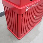 Customized Metal Outdoor Trash Cans 120 Liter Outdoor Garbage Bin Rectangular