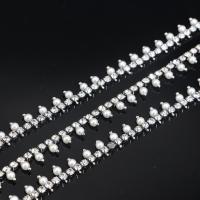 Buy cheap Electroplated Silver Pearl And Rhinestone Necklace 0.9cm Width product