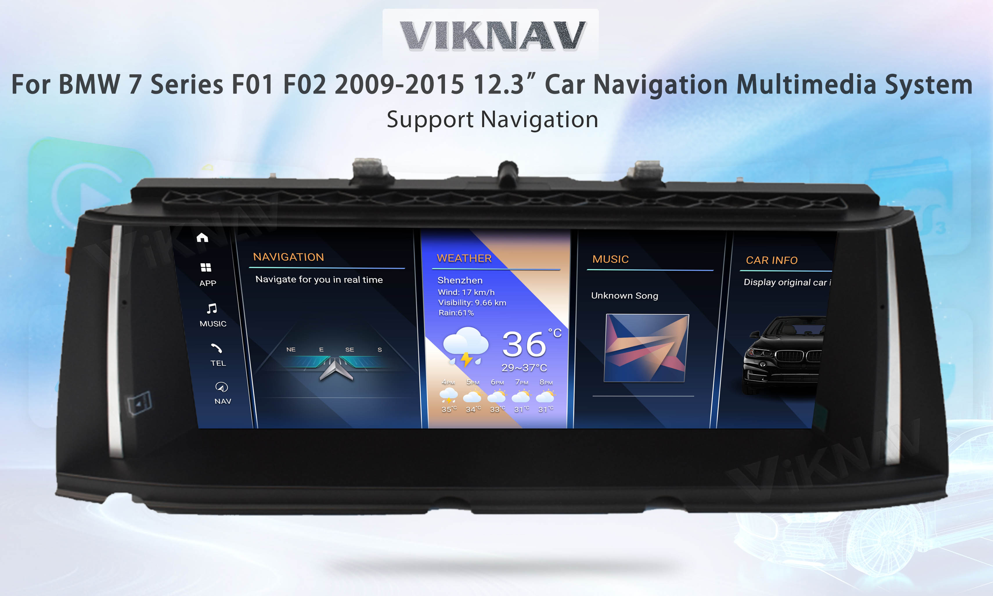 Viknav BMW Android Radio 7 Series F01 F02 2013-2015 NBT System Multimedia Carplay
