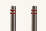 Reflective Tape Stainless Steel Pipe Bollards , Road Safety Bollards For Vehicle