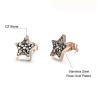 Buy cheap RainSo Fashion Stainless Steel Rose Gold Star Shape Stud Earrings from wholesalers