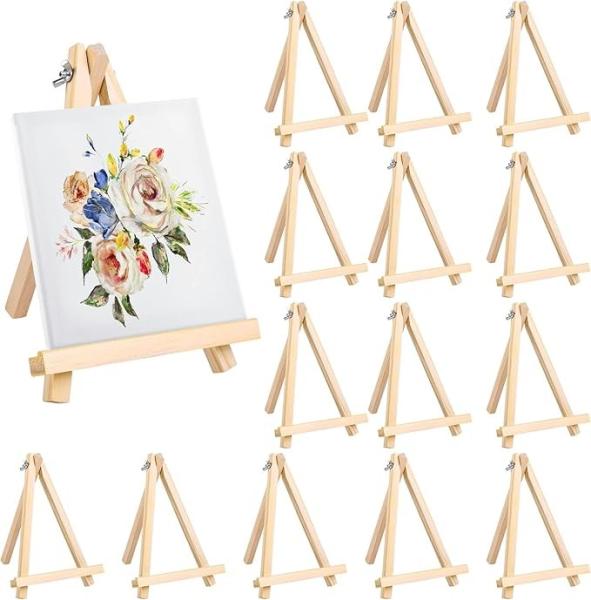 9.5 Inch Natural Wooden Easel Stand For Painting , Foldable A Shaped Wooden Art