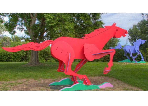 Buy cheap Modern Life Size Painted Metal Sculpture Running Horse Sculpture For Outdoor from wholesalers