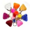 Buy cheap Smooth Surface Glitter Leather Mini Bag Pom Pom Keyring Promotional Gifts from wholesalers