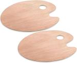 Oval Shaped Art Painting Tools Wooden Oil Painting Palette with Thumb Hole
