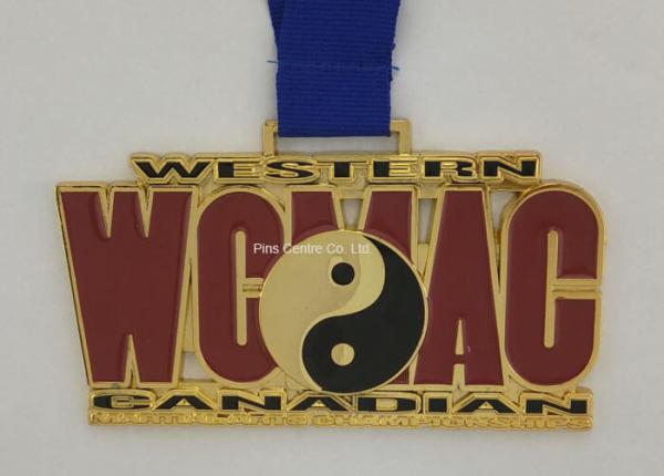 Buy cheap Personalized Heat Transfer Ribbon Medals Shiny Copper Plated Eco Friendly from wholesalers