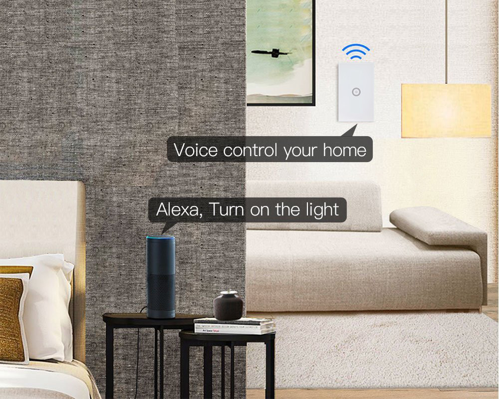 Home Wireless Compatible Wifi Wall Switch 3 Gang Alexa / Google Assistant Phone 4G 5G
