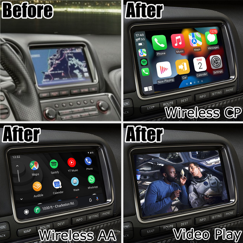 Wireless Android Auto Carplay Interface For Nissan GT-R GTR R35 DBA 12-16 IT08 08IT Include Japan Spec