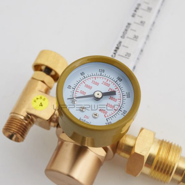 Single Stage CO2 Argon Gas Regulator TIG MIG Flowmeter 0-4000 psi Pressure Gauge