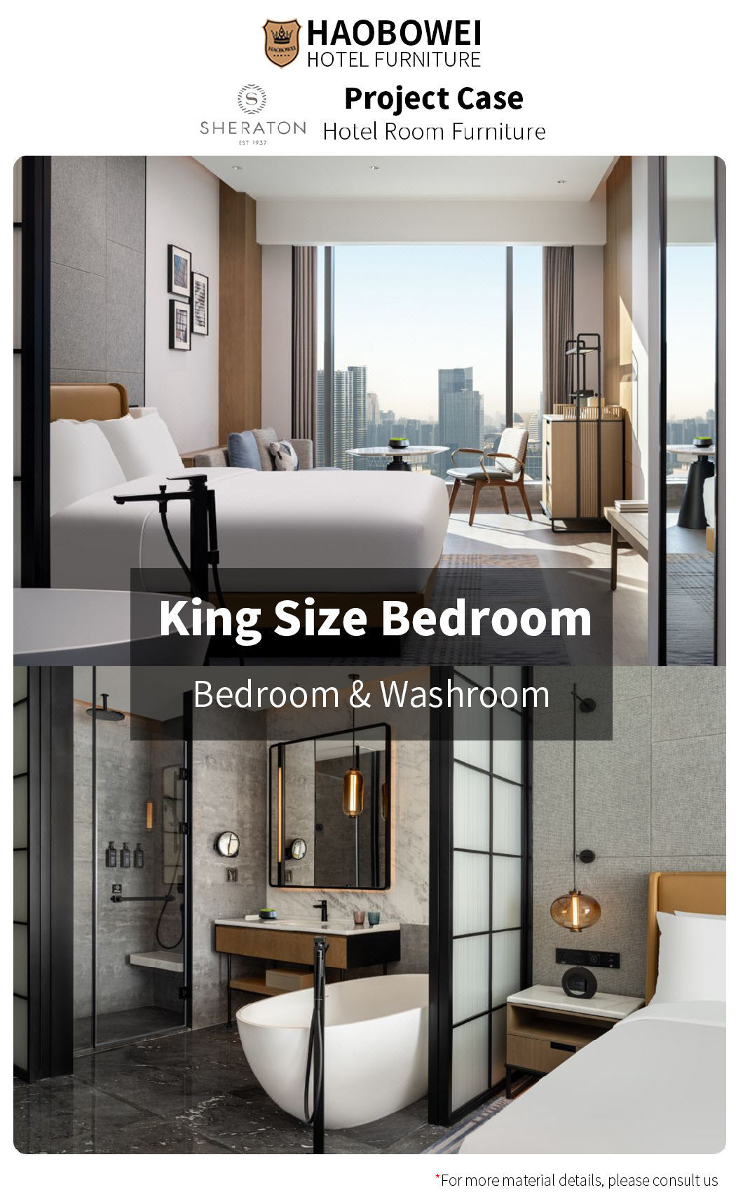 Sheraton 5 Star Apartment Hotel Furniture Source Factory King Size Bedroom Set
