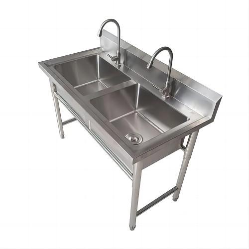 Buy cheap Polished Restaurant Kitchen Dishwasher Parts Upstanding Double Sink from wholesalers