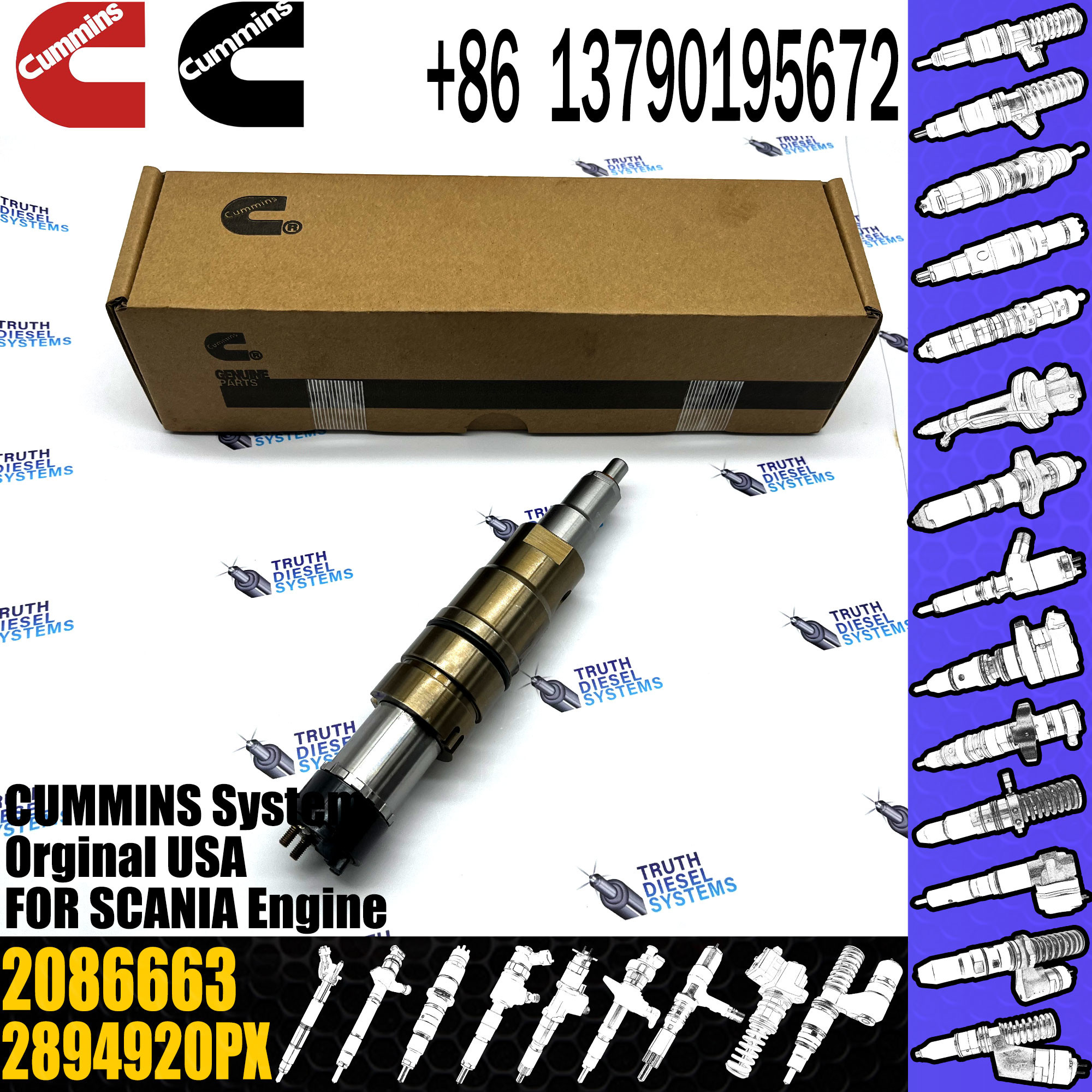 Common Rail Fuel Injector 2897320 2872405 2086663 2894920 For Diesel Engine