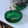 Buy cheap Green Glass Vessel Basins Vanity Diamond Mordern Round Bathroom from wholesalers