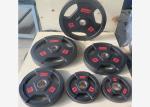Black PU Rubber Barbell Weight Plates / Weight Lifting Plates 2.5 - 25kgs