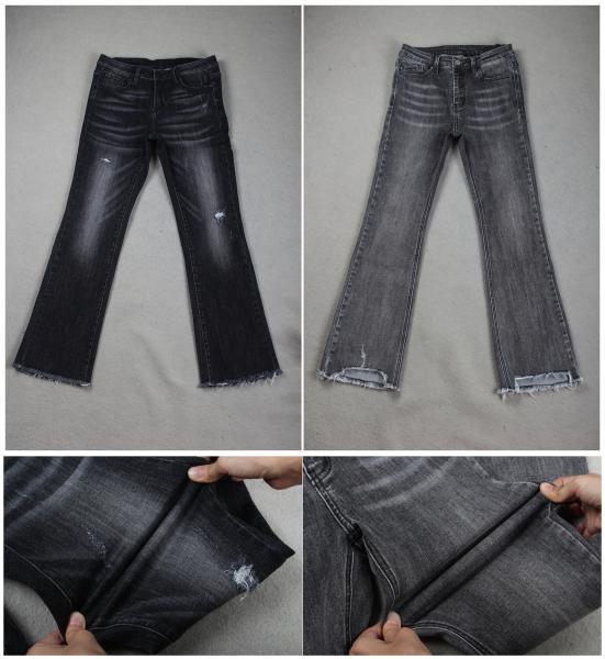 Buy cheap Cotton Power Stretch Dark Black Jeans Denim Fabric For Skinny Leggings Women Men from wholesalers