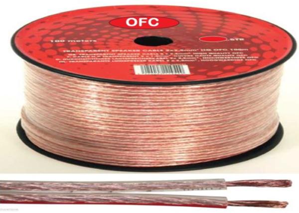 322 Strands OFC Transparent Speaker Electric Wire Cable Genuine Oxygen Free