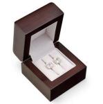 Eco Friendly Jewelry Wooden Box Food Grade Lacquer For Wedding Double Rings