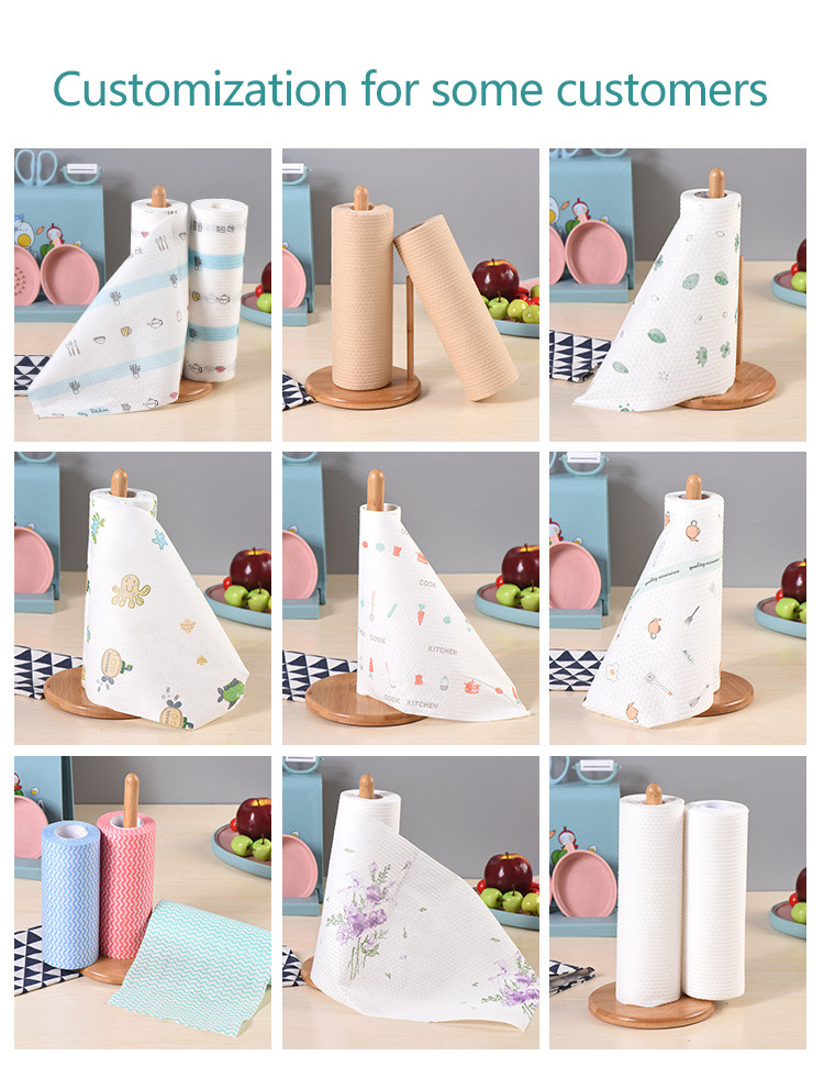 30gsm Breathable Polyester Spunlace Nonwoven Fabric High Water Absorbent Rag Roll