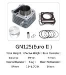Suzuki 57mm 4 Stroke Single Cylinder Kit Durable Black Color For GN125