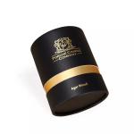 Custom Black Round Candle Tube Packaging Bronzing Cardboard Box for Candle