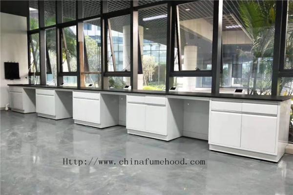 Waterproof Steel Lab Workstation Bench , Anticorrosive Island Benches In