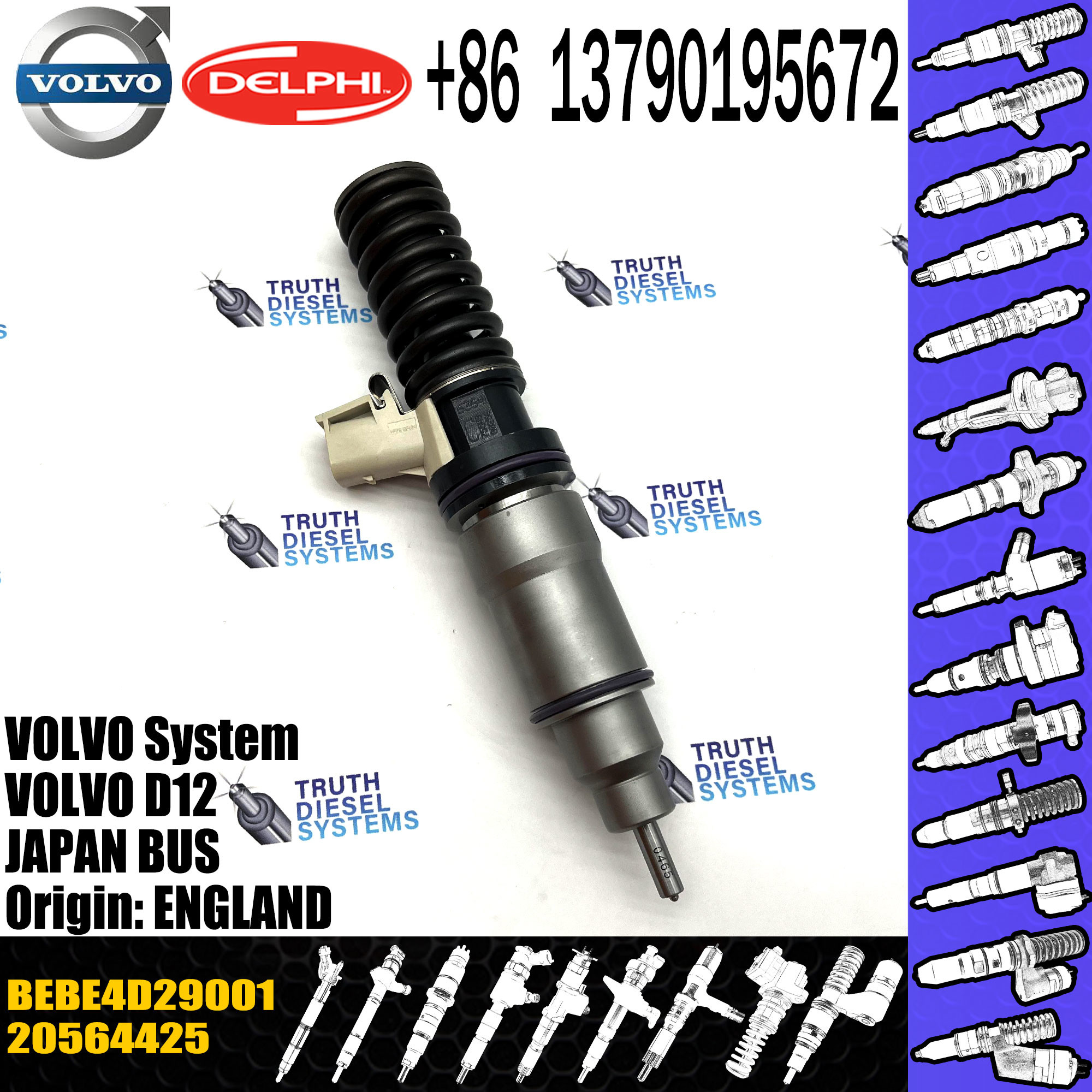 Common Rail Diesel Fuel Injector 20564425 BEBE4D10001 BEBE4D29001 for Engine Parts