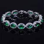 Luxury Bridal Bracelet Bangle Wedding Gift Big Cubic Zircon Vintage Baguette