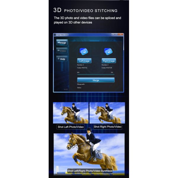 Naked Eye 3D VR Technology Infrared Night Vision Binoculars Dual Lens Manual Focus One-click Compass for Total Darkness