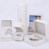 Buy cheap Plain White PU Leather Jewelry Box , Leather Jewelry Case For Ring Pendant Bracelet from wholesalers