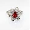 Buy cheap Women Jewelry 5mmx7mm Oval Blue Topaz Clear Cubic Zirconia Silver Ring(F22) from wholesalers