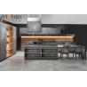 Buy cheap Modern Kitchen Furniture with Dark Grey Marble Look Finish and Flat Edge Countertop from wholesalers