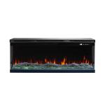 52'' 1200mm 3-Side Electric Firepla Black Frame Crystal Electric Fireplace