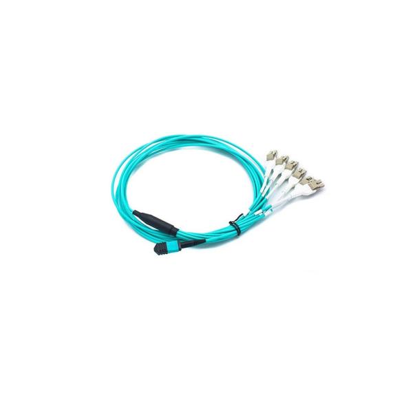 Buy cheap 4 Duplex MPO MTP Cable , Customized Length Breakout Fiber Optic Cable With Aqua Color from wholesalers