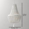 Buy cheap Weathered White wood beads chandelier lighting Pendant bedroom white chandelier(WH-CI-148) from wholesalers