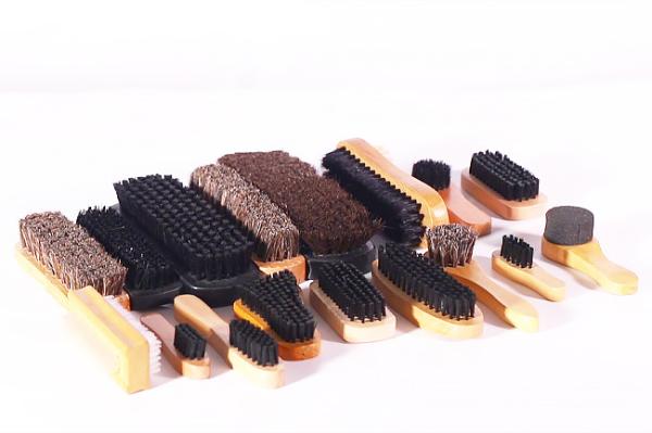 Buy cheap brown boot shoe brush cleaning Wooden Handle Horsehair Pighair PP Bristle Polishing Brush Size Bristle Length from wholesalers