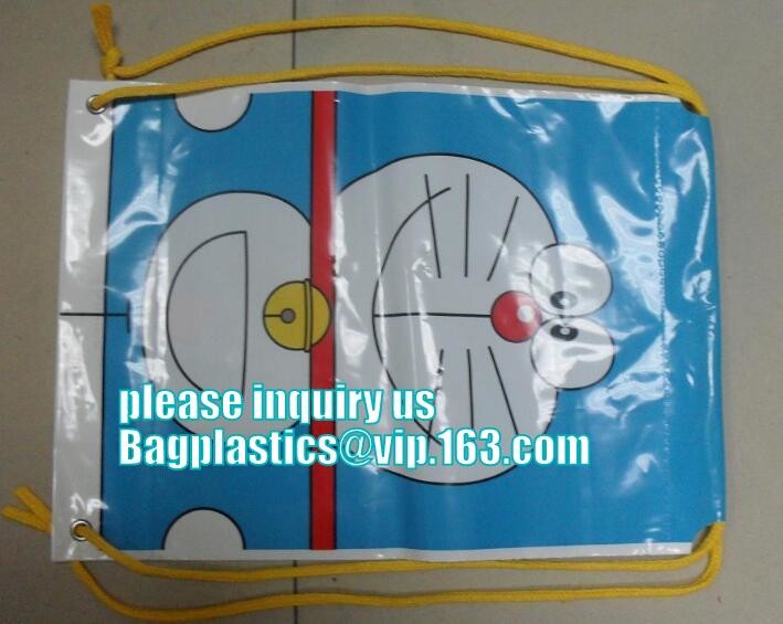 Biodegradable Christmas deco drawstring candy storage bag, oxford red christmas stocking candy bag packing bagplastics