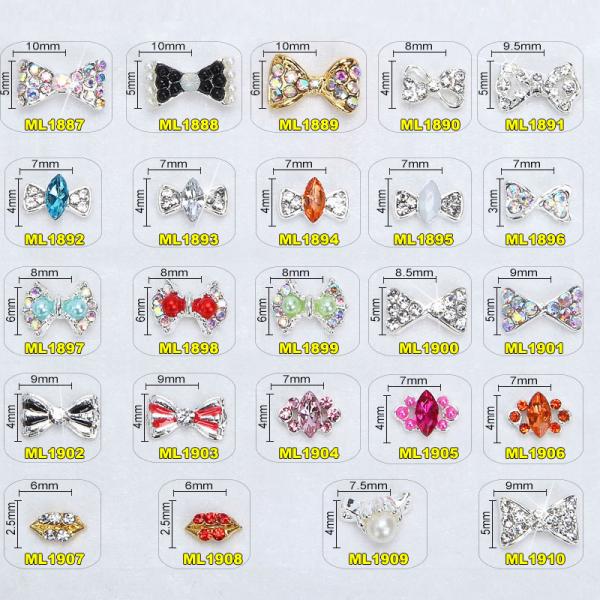 Hot NEW Wholesale Alloy Jewelry 3D Nail Art Jewelry Nail rhinestones Sticker