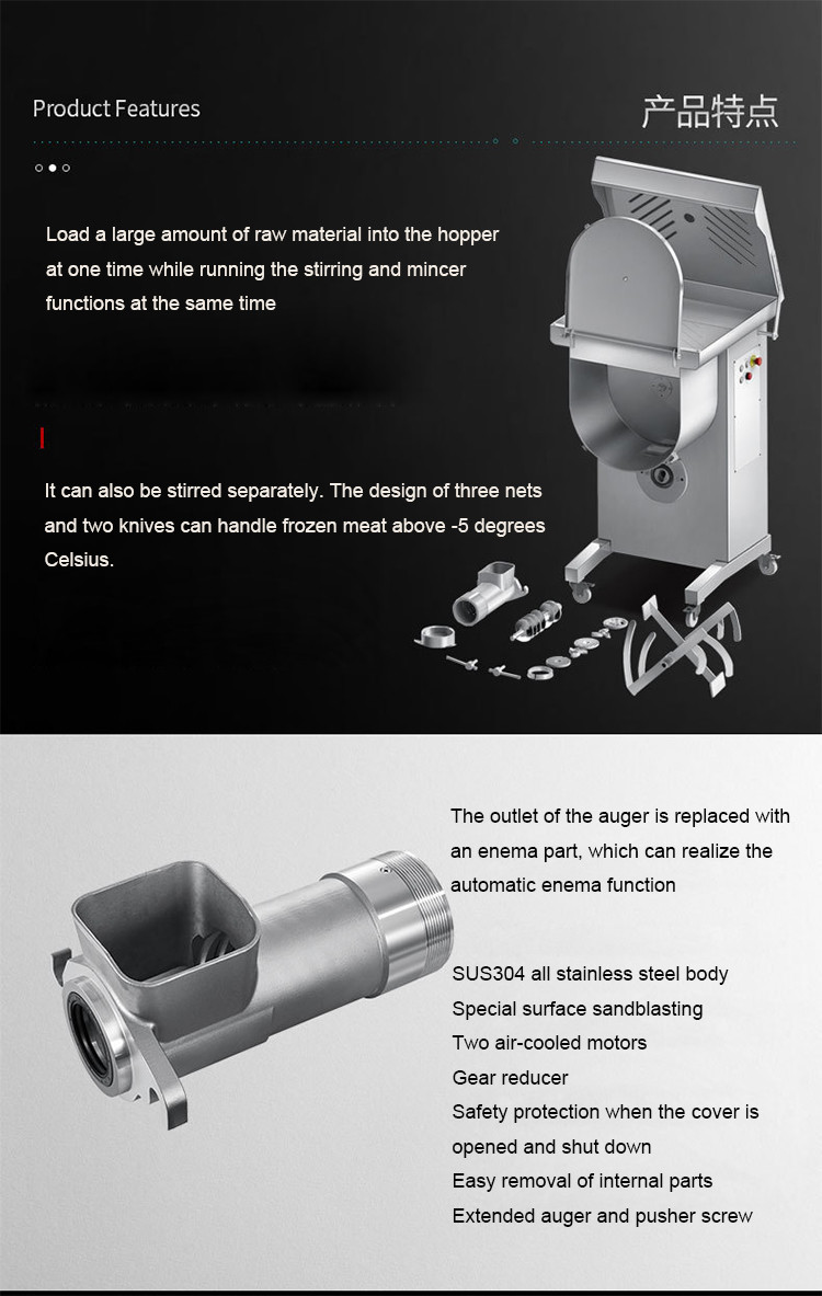 Professional Automatic Meat Mincer Sausage Stuffer Chicken Meat Grinding Machine