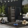Buy cheap Touch Control Tall Lockable Drinks Fridge Brown Wood Wine Cooler Cabinet from wholesalers