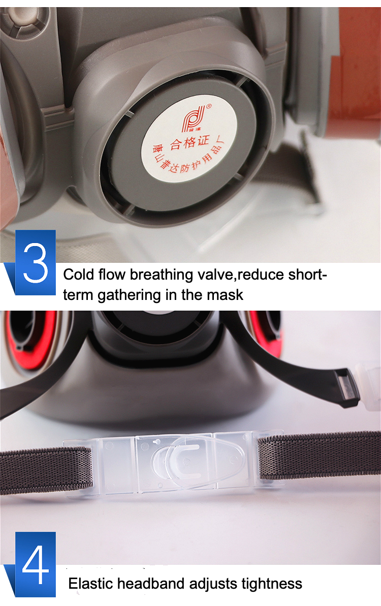 Gray KN95 Reusable Silicone Respirator For Dust Protection And Gas Mask Functio