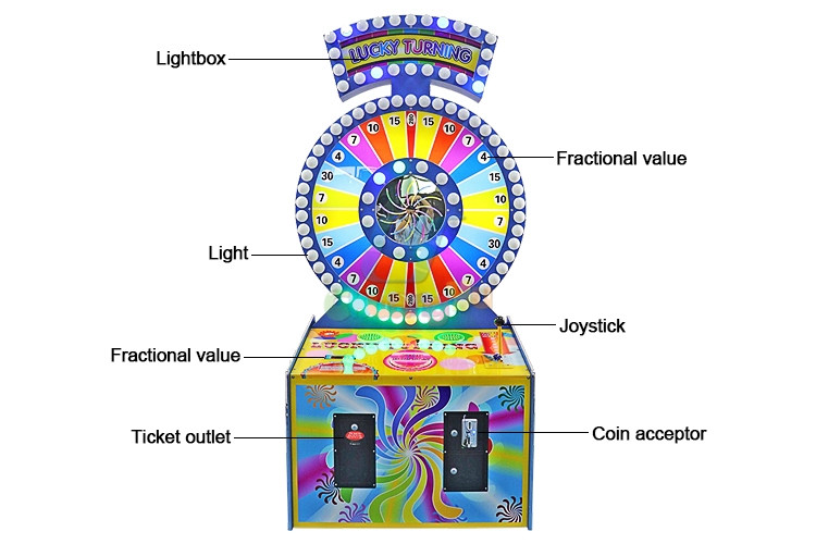 Lucky Turning Lottery Game Machine , Indoor 120kg Amusement Game Machine