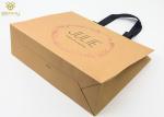 Kraft Custom Printed Paper Bags Grocery Shopping With Gold Foil Stamp Logo