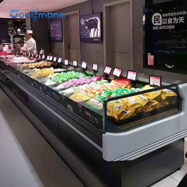 Buy cheap Stainless Steel Butcher Shop Cooler 900mm Height Meat Fan Cooling System Display Fridge from wholesalers